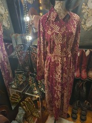 G by Giuliana Raspberry Beige Combo Snake Print Shirt Dress – Size L