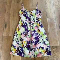 J.Crew Mini Dress 00 Floral Spaghetti Strap Silky Pockets Summer Beach Casual