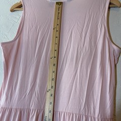 Lands’ End Pink Green Colorblock Tiered Maxi Dress Sleeveless Size M 10-12