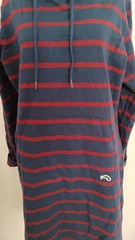 Nantucket Whaler Hoodie Dress Women&rsquo;s Navy Burgundy Stripe Coastal XL EUC