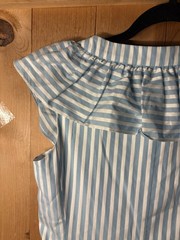 Betsey Johnson ruffled striped mini dress Sz 6 NWT VTG Y2K Sailor Nautical 34/30