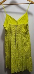 ALICE + OLIVIA FAE Gathered Broderie Anglaise Mini Dress Lemon Sorbet Sz 8