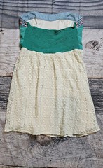FLYING TOMATO Junior Large Strapless Mini Dress~Smocked Elastic Top~Boho Lace