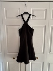 LIKELY Black Solid Halter Fit & Flare Skater Sleeveless Short Dress Size 4