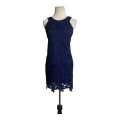 Un Deux Trois blue sleeveless sheath mini cocktail dress size XS
