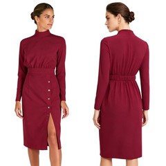 Women Cosmetology Uniform Work Dress Lab Coat Button Down Medical Gown Workwear