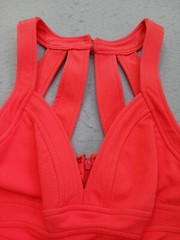 Tracy Reese Plenty Women&rsquo;s Sheath Knee Length 6 Coral Red Stretch Stylish