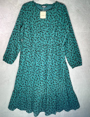 NWT BloomChic Lined Pockets Velvet Leaf Print Dress Women&rsquo;s 14 16 Cottagecore