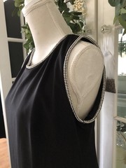 Donna Karen Women Black Maxi Slit Embellished Open Back Gown Dress Size 12
