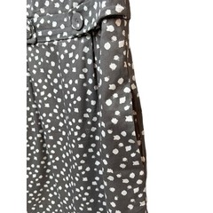 Robbie Bee Polka Dot Sheath Dress Sleeveless Gray White Size 8