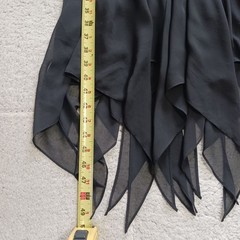 Cachet Y2K Black Handkerchief Hem Dress Crochet Details Womens 12 Goth Fairy