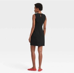 NWT Women&rsquo;s A New Day Size 6 Black Mini Sheath Dress Crewneck U Back Sleeveless