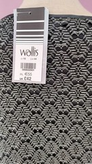 WALLIS black/silver metallic sleeveless shift dress, UK 16, lined, stretch BNWT