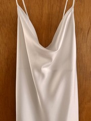 Show Me Your MUMU Women&rsquo;s Cowl Neck Dress in Ivory Luxe Satin-Bridal Wedding-XL