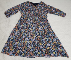 CJ Banks NWT 3X One-Piece Lined Dress Rainbow Floral (45 Inches Long) 24/26W