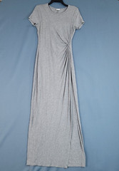 Spense Women&rsquo;s Ruched Maxi Short Sleeve Dress Pullover Gray Size M