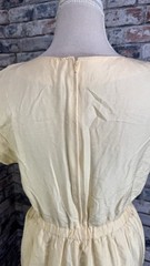 Vintage Dress Women&rsquo;s 12 Pale Yellow Faux Button Sheath Short Sleeve