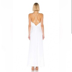 Lovers + Friends White Drape Front Maxi Gown Dress XXS Revolve Wedding