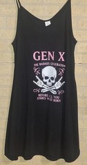 Gen X Badass Generation Dress Black Graphic Tank Dress With Pockets Size XL