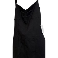 Forever 21 Black Open Back Halter Mini Dress Neck Sheath Slits Formal Party Sz M