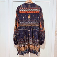 RARE Camilla Short Peasant Dress Bliss Of Bohemia Size M RRP $749 Silk Sold Out