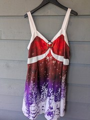 Rosegal Dress Womens 2X Red Reindeer Christmas Swing Sundress Santa Buckle