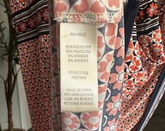 Max Studio Orange/Blue/White Sleeveless Round Neck Floral Knit Fit & Flare L