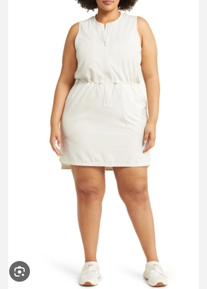 zella NWT getaway front zip utility active mii dress size 2X color cream