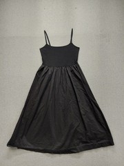 Old Navy Women Midi Dress M Black Fit & Flare Sleeveless Spaghetti Strap Summer