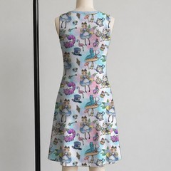 Women&rsquo;s Alice in Wonderland Dress Disney Pastel Kawaii Print S-5XL US4-22