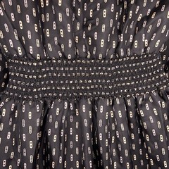 SIZE 6 LAUREN MOFFATT SILK DRESS LUXURY BLACK GOLD BEIGE ELASTIC WAIST EVENT
