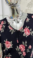 Laura Ashley Long Floral Dress UK18 EU44 Navy Blue Viscose Midi Dress