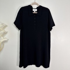 Pomander Place Tuckernuck Black Stretch Knit Polo Dress Size XXL Preppy Classic
