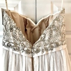 NWT CASABLANCA BRIDAL Piper Gown 2296 Beaded Tulle Chiffon & Satin 14 MSRP $1395