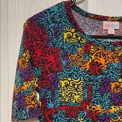 LuLaRoe Julia Form Fitting Abstract Design Midi Dress Size XS