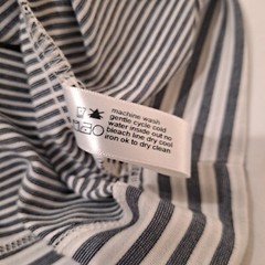 Three Dots Womens Pleated Knee-Length Casual Dress Size Medium Grey/White Stripe