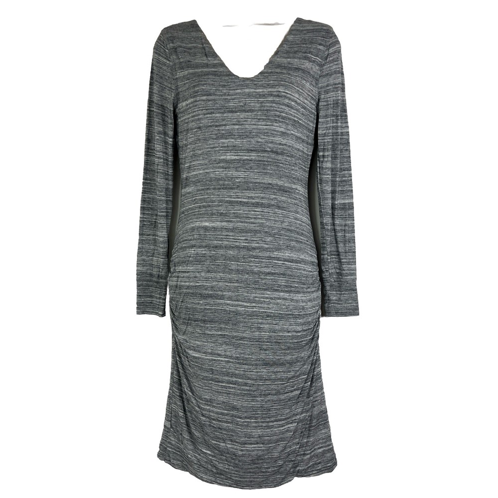 Banana Republic Dress Women&rsquo;s Small Long Sleeve Knee Length Bodycon Ruched Gray
