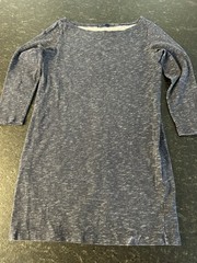Gap Size 6 Petite Boatneck Straight Dress Spacedye Navy Blue