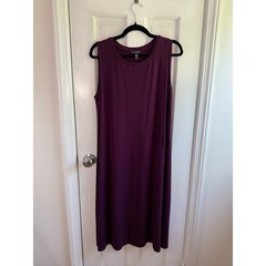 Eileen Fisher Purple Fine Jersey Sleeveless Tank Dress Petite Large PL EUC
