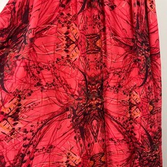 Hinge Red Silk Abstract Floral High Low Maxi Dress Sleeveless S Boho Flowy Chic