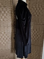 BNWT NOBODYS CHILD Black Velvet VICTORIA Mini Dress UK 16 L37” OPEN BACK Prom