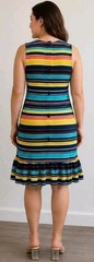 HALOGEN Womens XL Stripes Ruffles Sleeveless Colorful Button Up Summer Dress