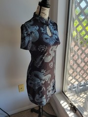 Women&rsquo;s Chinese Cheongsam Dress Qipao Style Dragon Print Medium