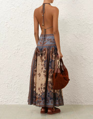 NWT ZIMMERMANN Elegant Halter Backless Long Maxi Dress Vacation Women