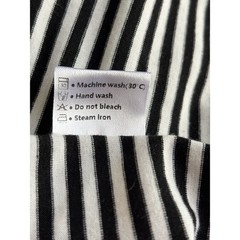 Merokeety Women’s XL Black & White Striped Tie Waist Knee Length Dress