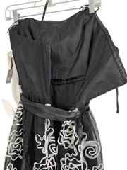 Adrianna Papell Black Strapless Fit & Flare Dress Size 10 Ribbon Mesh RCC10702