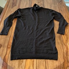 Free Assembly Black Turtleneck Knit Sweater Dress Long Sleeve Midi Size XS
