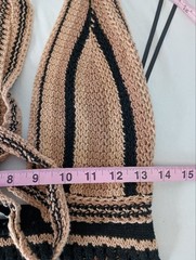 Women&rsquo;s Size S Striped Hollow-out Crochet Halter Dress Love Island Summer