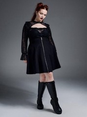 Torrid Nightfall Front-Zip Pinafore Dress Deep Black Size 1XL NWT
