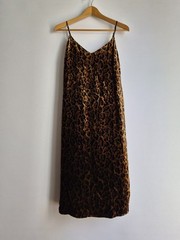 L&rsquo;AGENCE Indie Velvet Leopard Slip Dress Size 6 Mob Wife Whimsigoth Midi Indie